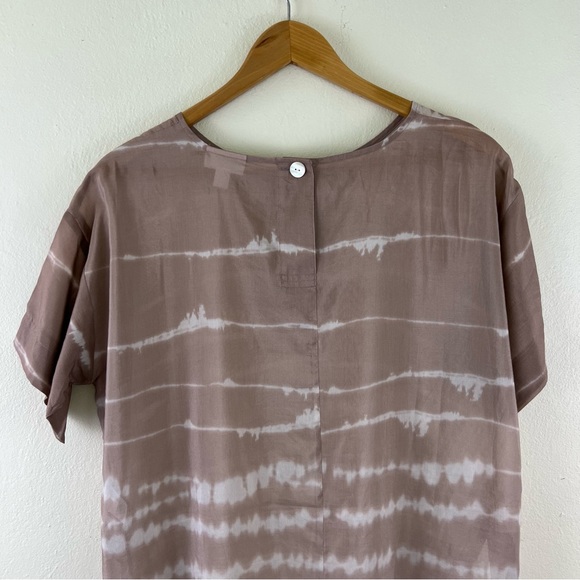 J. Jill Silk Blend Tie Dye Print Side Slit Lightweight Oversized Tunic - Picture 10 of 16